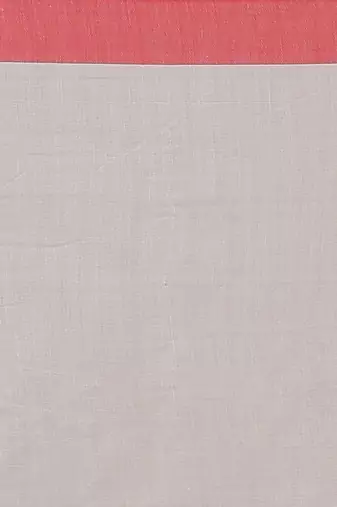 Women's Handloom Cotton Border mol mol Saree   (White)
