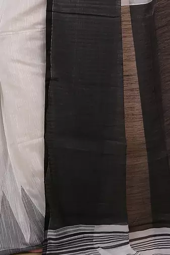 Women's Temple Boarder Silk Cotton Sarees (White)