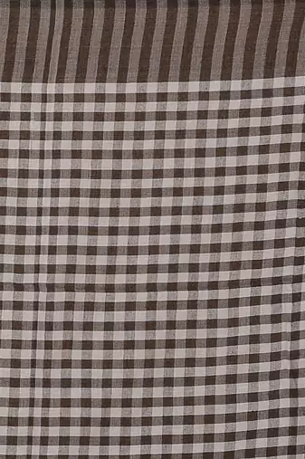 Women's Handloom Cotton Saree With Blouse Piece (White Black)