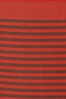 Women's Handloom Cotton Saree With Blouse Piece  (Red Black) 5