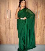 Green Colour Viscos Weaving Patta Saree