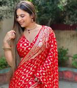 Red Color Viscose Georgette Saree