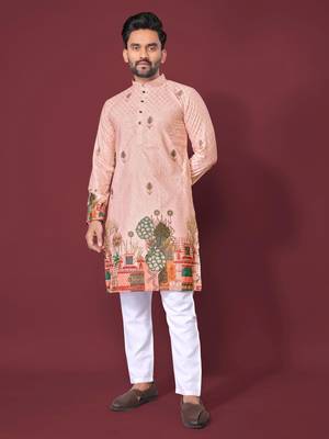 Light pink multicolour kurta 1