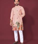 Light pink multicolour kurta