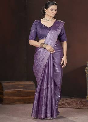  Purple Color Zimmy choo Silk Saree 1