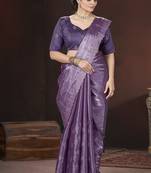  Purple Color Zimmy choo Silk Saree