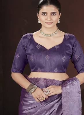  Purple Color Zimmy choo Silk Saree 5