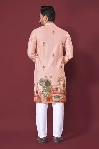 Light pink multicolour kurta