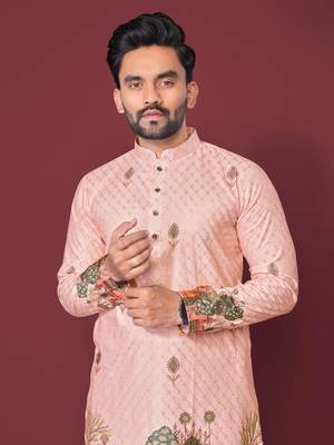 Light pink multicolour kurta 4