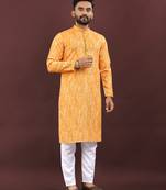 Yellow digital print kurta