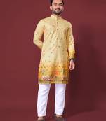 Yellow multicolour kurta