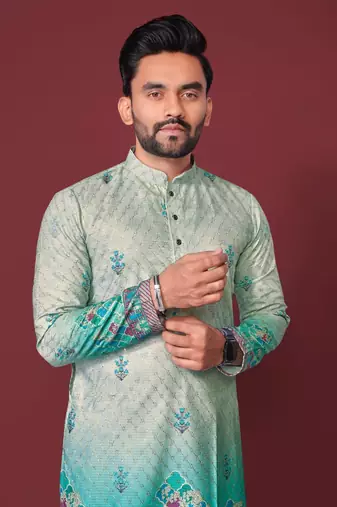 Light green multicolour kurta