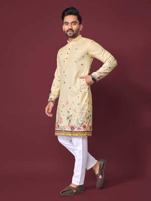 Light yellow multicolour kurta 2