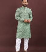 Light green digital print kurta