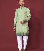 Green multicolour kurta