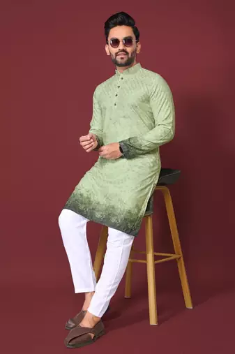 Green multicolour kurta