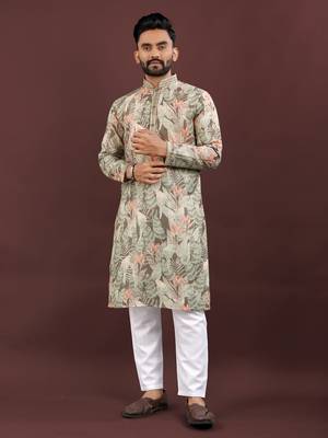 Brown digital print kurta 1