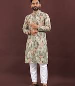 Brown digital print kurta