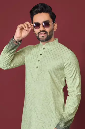 Green multicolour kurta