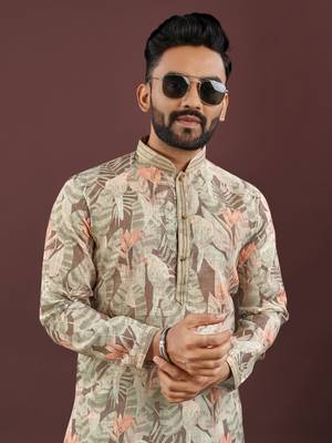 Brown digital print kurta 2