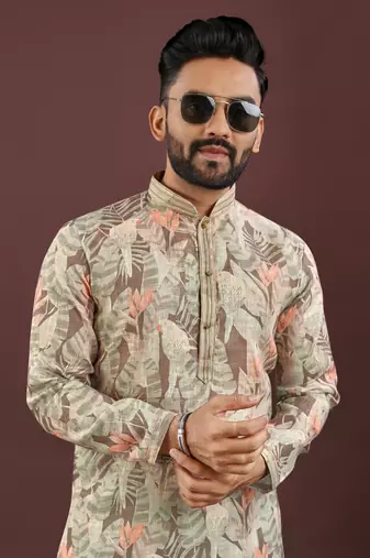 Brown digital print kurta