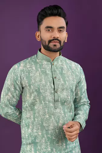 Sea green digital print kurta