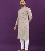 Pink digital print kurta