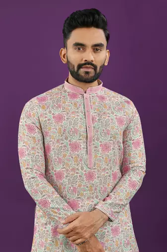 Pink digital print kurta