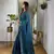 Teal silk saree for women
