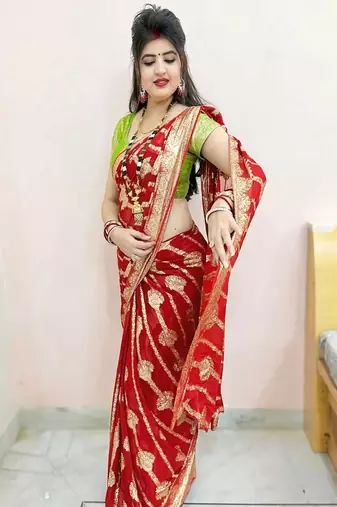 Red Color Viscose Georgette Saree