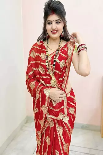 Red Color Viscose Georgette Saree