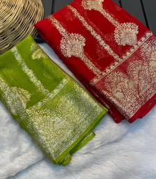 Red Color Viscose Georgette Saree