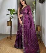  Wine Color Zimmy Choo Silk Saree