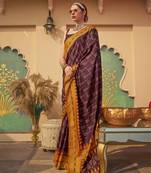 Elora pure sigma silk printed saree (maroon)