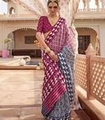 Elora pure sigma silk printed saree (berry magenta)