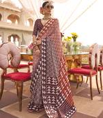 Elora pure sigma silk printed saree (orange)
