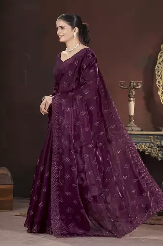 Wine Color Geemi Chu art Silk