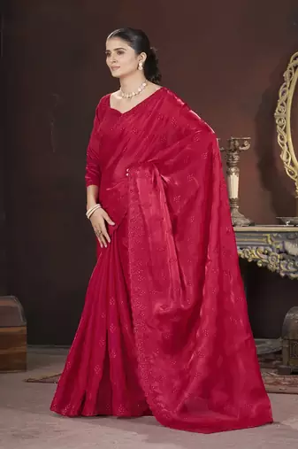 Red Color Geemi Chu art Silk