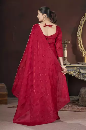 Red Color Geemi Chu art Silk