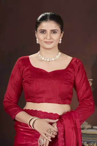 Red Color Geemi Chu art Silk