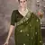  Mehndi Color Gold Crunchy Embroidery work Saree