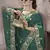  Green Color Gold Crunchy Embroidery work Saree