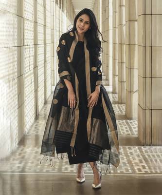 The black silk chanderi ensemble 1