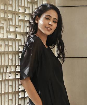 The black silk chanderi ensemble 2