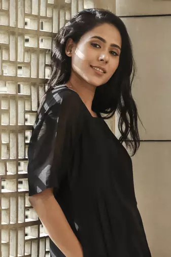 The black silk chanderi ensemble