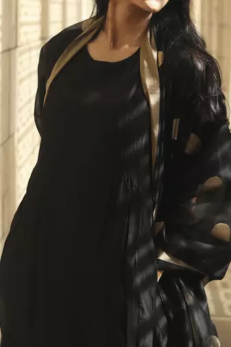 The black silk chanderi ensemble