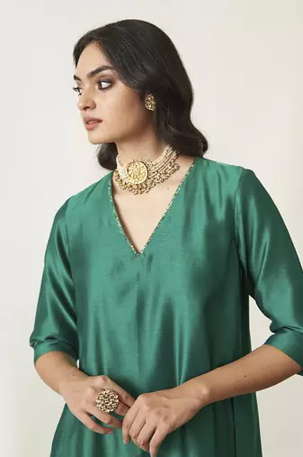 The panna silk chanderi set