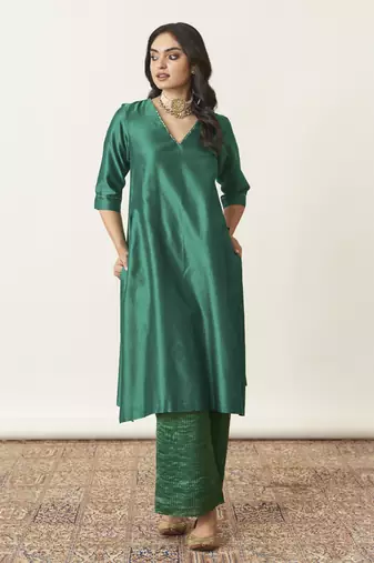 The panna silk chanderi set