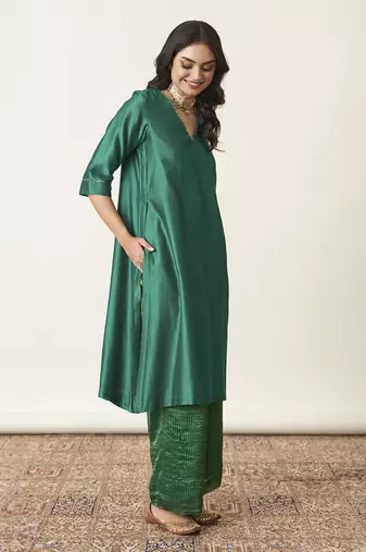 The panna silk chanderi set