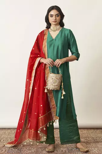 The panna silk chanderi set